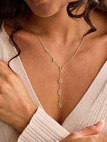 Custom Vertical Name Necklace